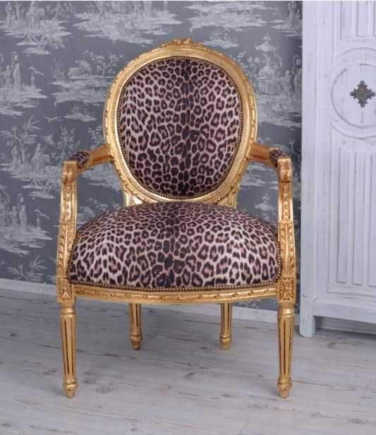 Poltrona Retro dourada leopard NOVAS