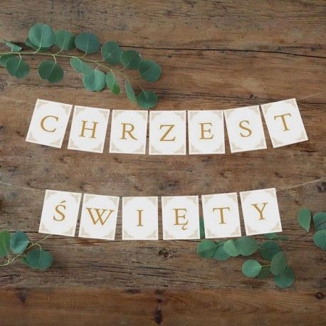 Baner Chrzest Święty biało-złoty