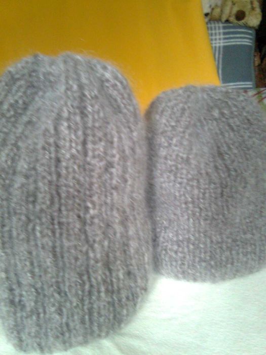 Czapka damska robiona na drutach-moher