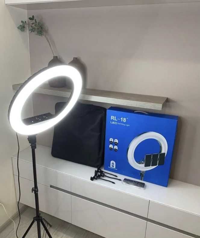 Светодиодная кольцевая led лампа RL-18 на 45 см (полный комплект)