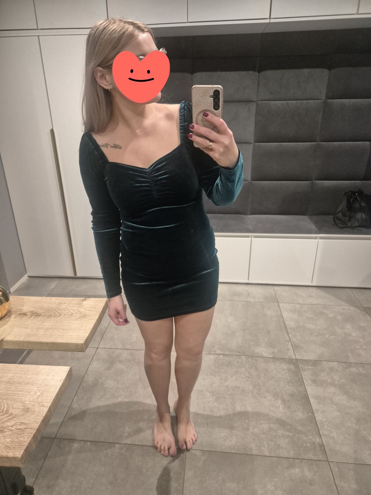Sukienka welurowa zamszowa Velvet Xxs XS S