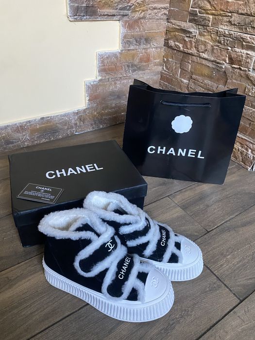 Кеди chanel на хутрі зимові