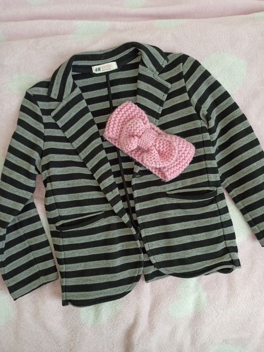 Marynarka w paski H&M r 110/116 (4-6 lat). Opaska gratis!