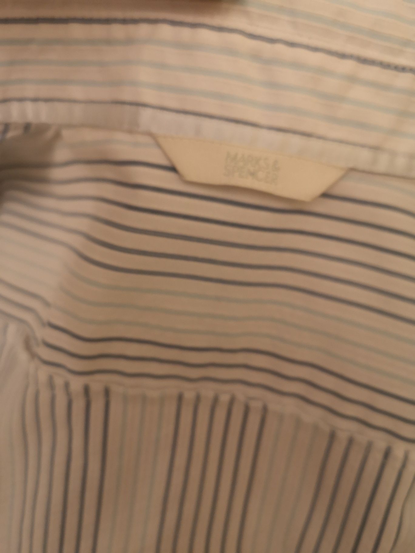 Koszula Marks & Spencer na spinki rozm. 44 paski odcienie błękitu