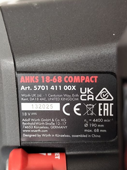 WURTH !!! Pilarka tarczowa AHKS 18-68 COMPACT M-CUBE !!! Nowa !!!