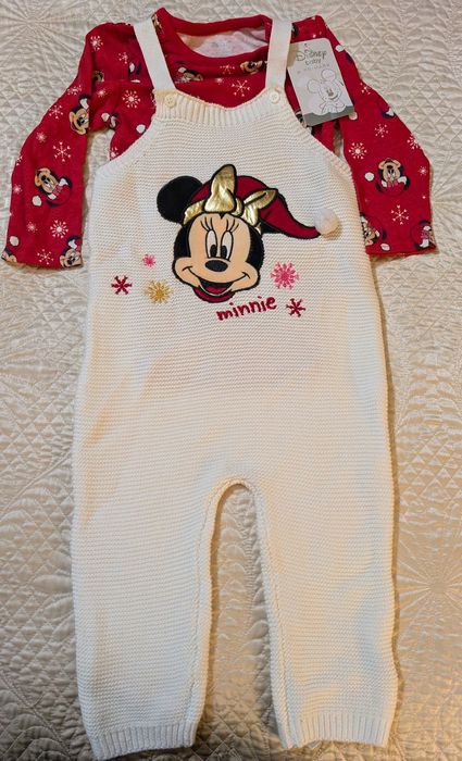 Jardineira / macacão e blusa 9-12 natal