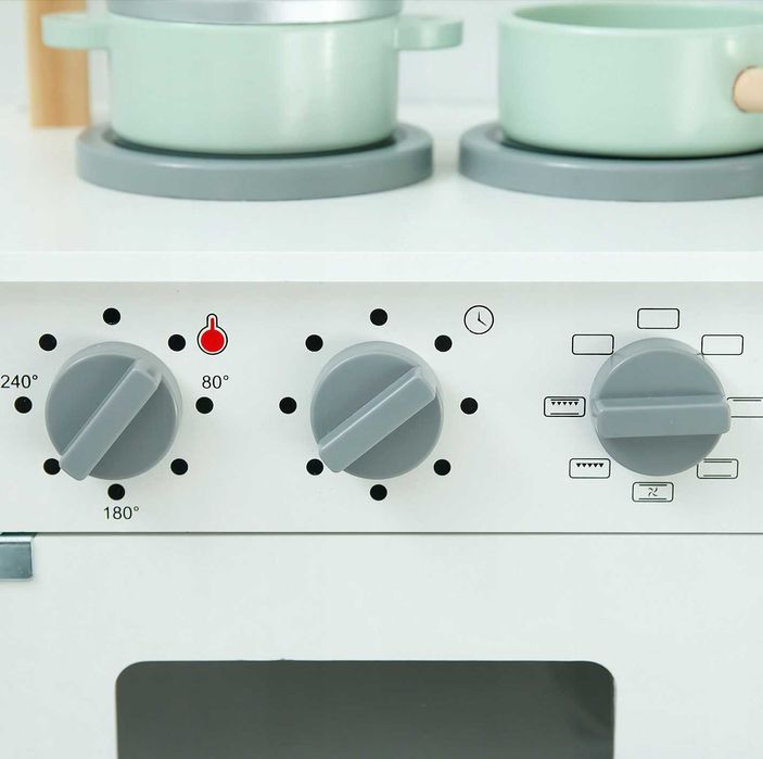 Mocna Duża Bezpieczna Kuchnia Drewniana Dla Dzieci  + Gratis Akcesoria