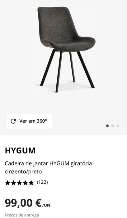 Cadeira jantar giratória - conjunto 6