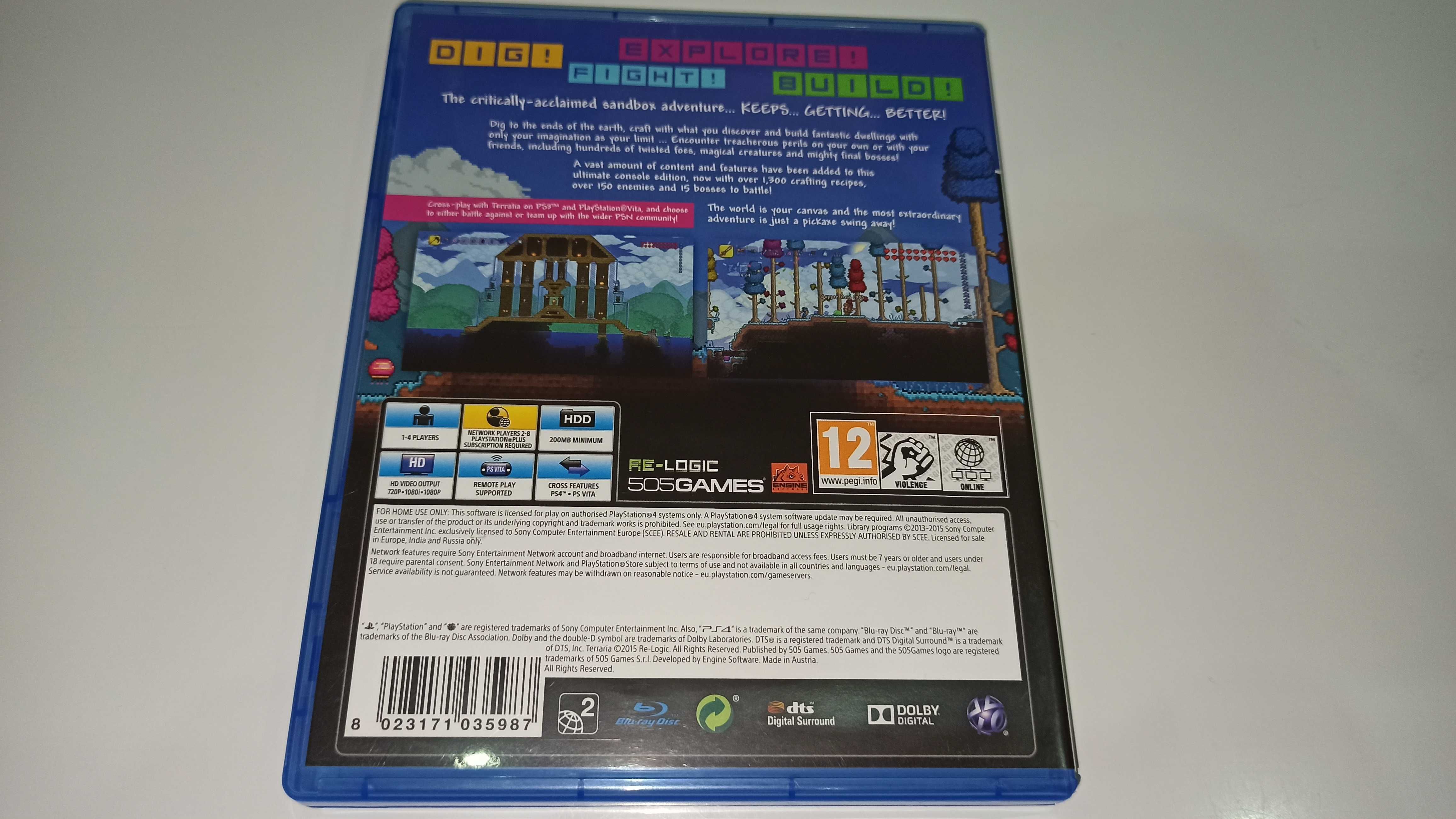 ps4 TERRARIA 1-4 graczy, crafting, budowanie jak minecraft, na płycie