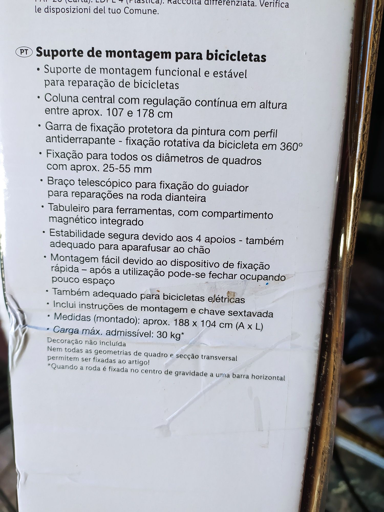 Suporte para manutenção de bicicleta
