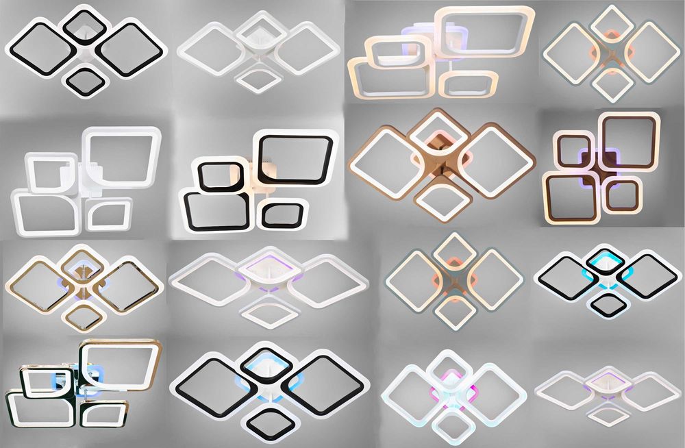 Потолочная люстра с пультом RGB 50-60см 100-200вт 8-40кв м диммер