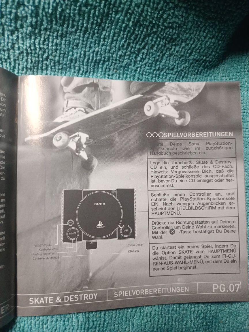 Ps1 Thrasher skate and destroy psx psone Książeczka Manual