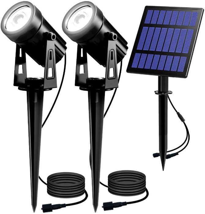 PROMOCJA !!! Ogrodowa lampa solarna 2 MOCNE reflektorki (2x3W)