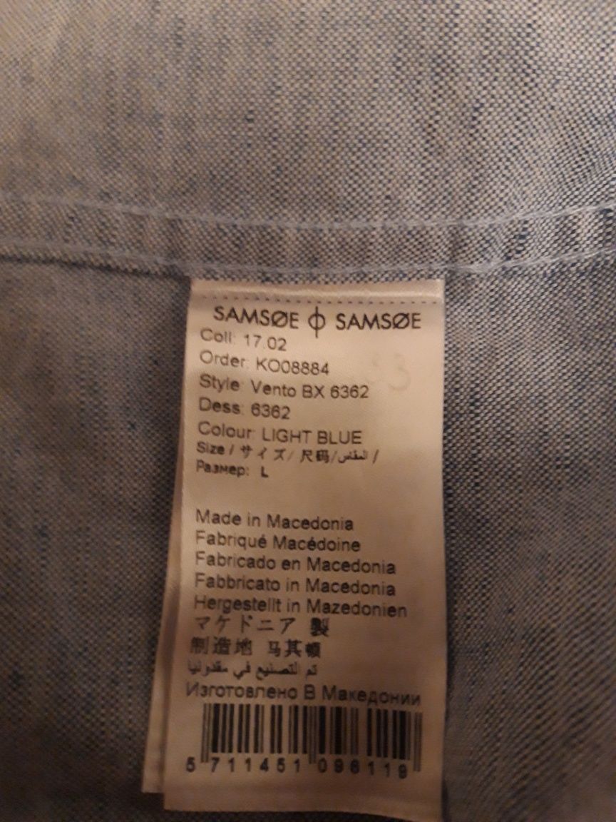 Nowa koszula Samsoe Samsoe, rozmiar L, męska, len, bawełna