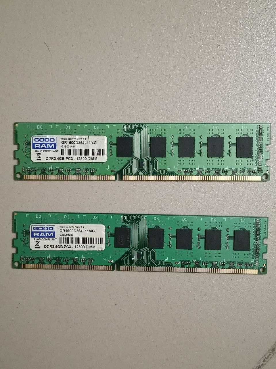 Модуль пам'яті GoodRam DDR3 4GB 1600MHz за 2 шт. 500 грн.