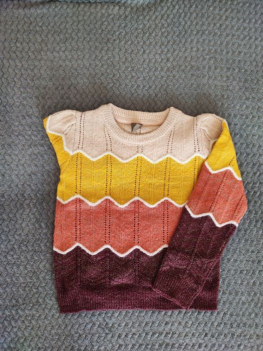 Sweterek dziewczęcy, wielokolorowy. Rozm. 128