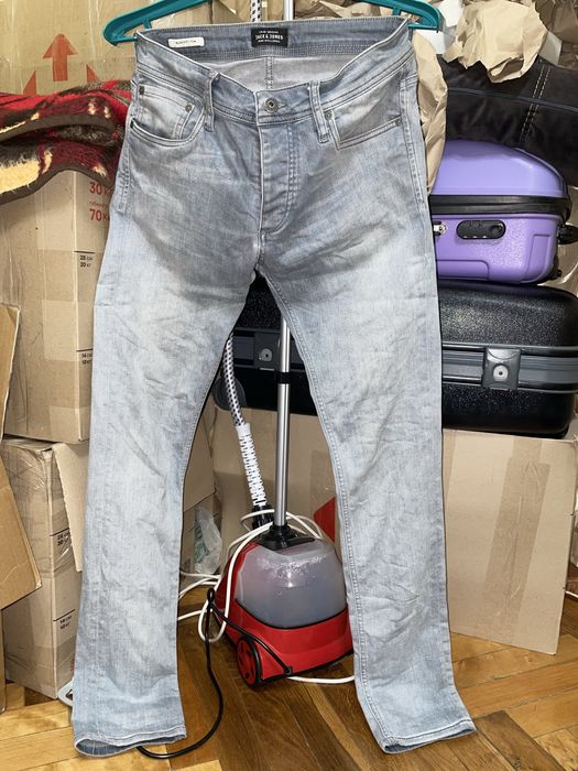 Джинси Jack & Jones TIM Slim W30 L32, light grey, оригінал
