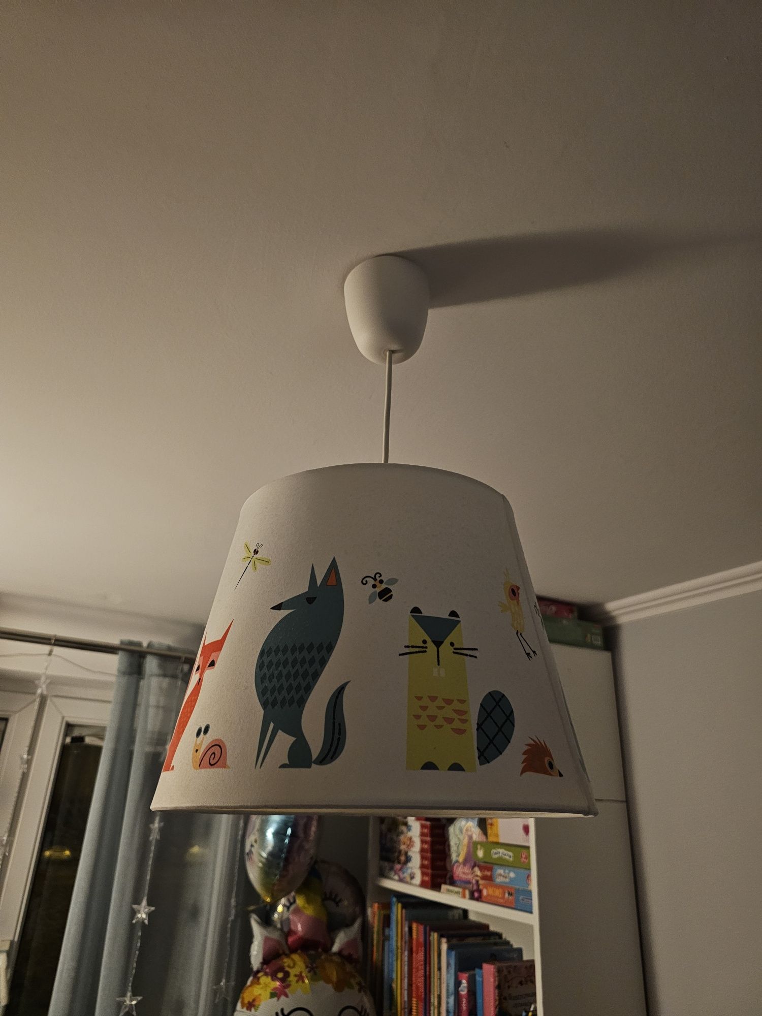 Żyrandol abażur klosz kompletny Ikea do pokoju dziecięcego zwierzęta