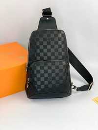 Слинг Louis Vuitton плечевая сумка LV бананка натуральная кожа c224