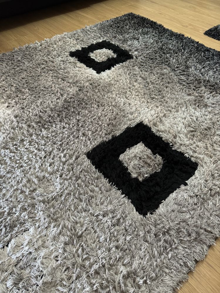 Carpetes cinza e preto 160x230