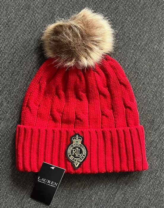 Czerwona Czapka Zimowa Polo Ralph Lauren