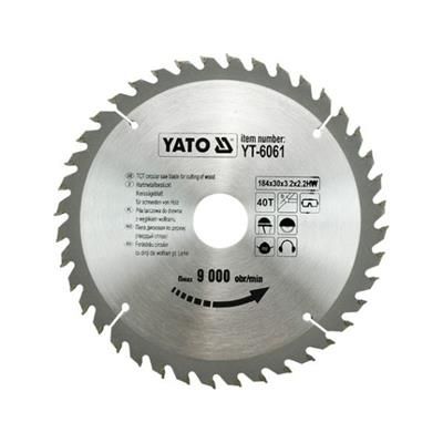 Tarcza piła widiowa do drewna 184x40Tx30mm Yato