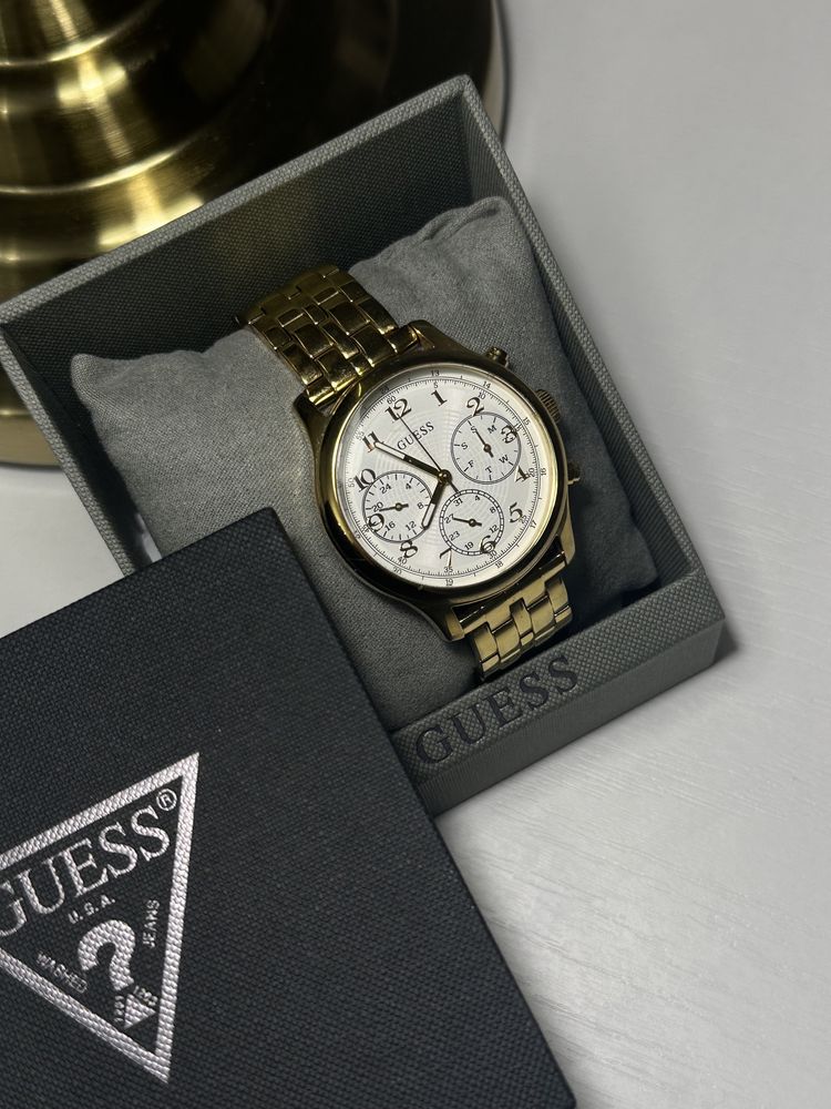 Золотые женские часы хронограф годинник guess W1018L2 , оригинал