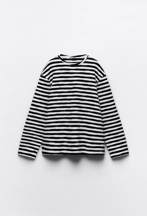 Светр чорний в полоску смужку лонгслів тільник zara 36 оригінал