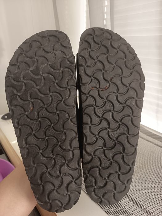 Биркенштоки шкіряні шльопанці шльопки Birkenstock Florida 38 сині