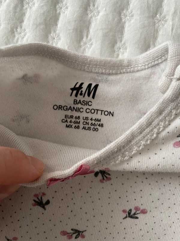 Body białe w kwiatki H&M 68