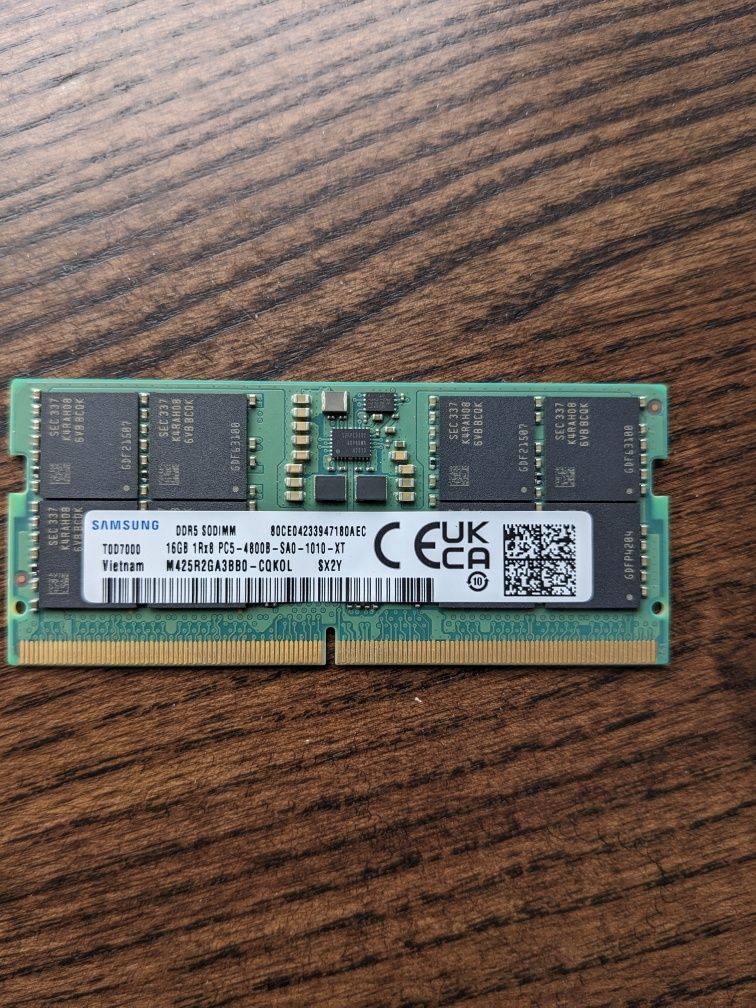Модуль пам'яті для ноутбука SoDIMM DDR5 16GB 4800 MHz Samsung