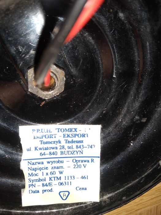 Kolekcjonerski,stary,sprawny kinkiet ceramiczny gilza