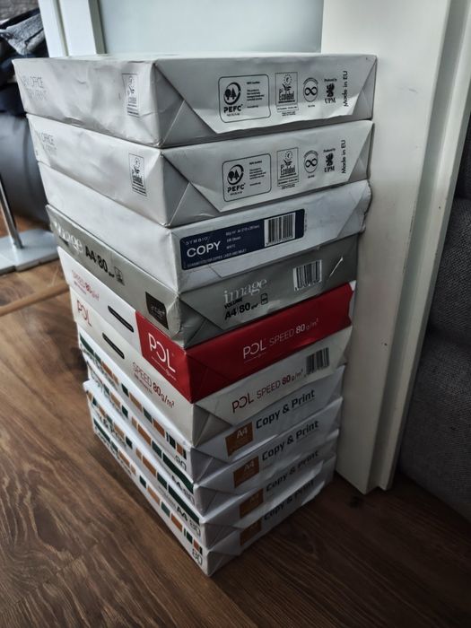 Papier A4 80g/m2  xero i drukarki, 10 ryz, mix