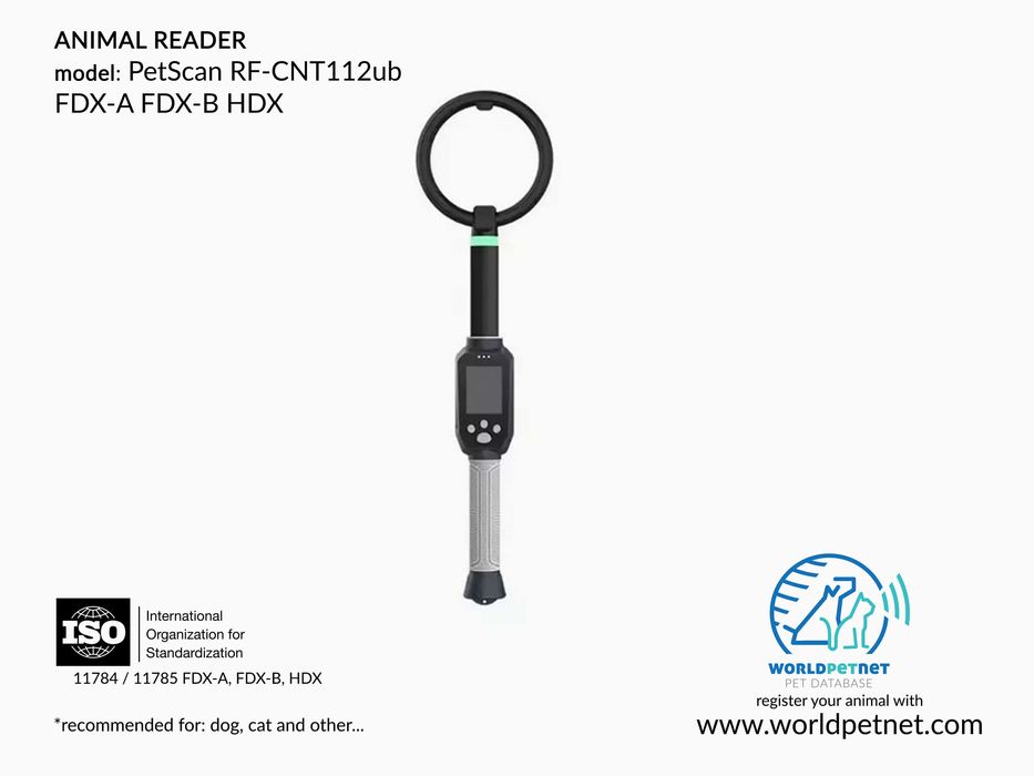 Czytnik mikroczipów PetScan RF-CNT112ub standard FDX-B, FDX-A, HDX