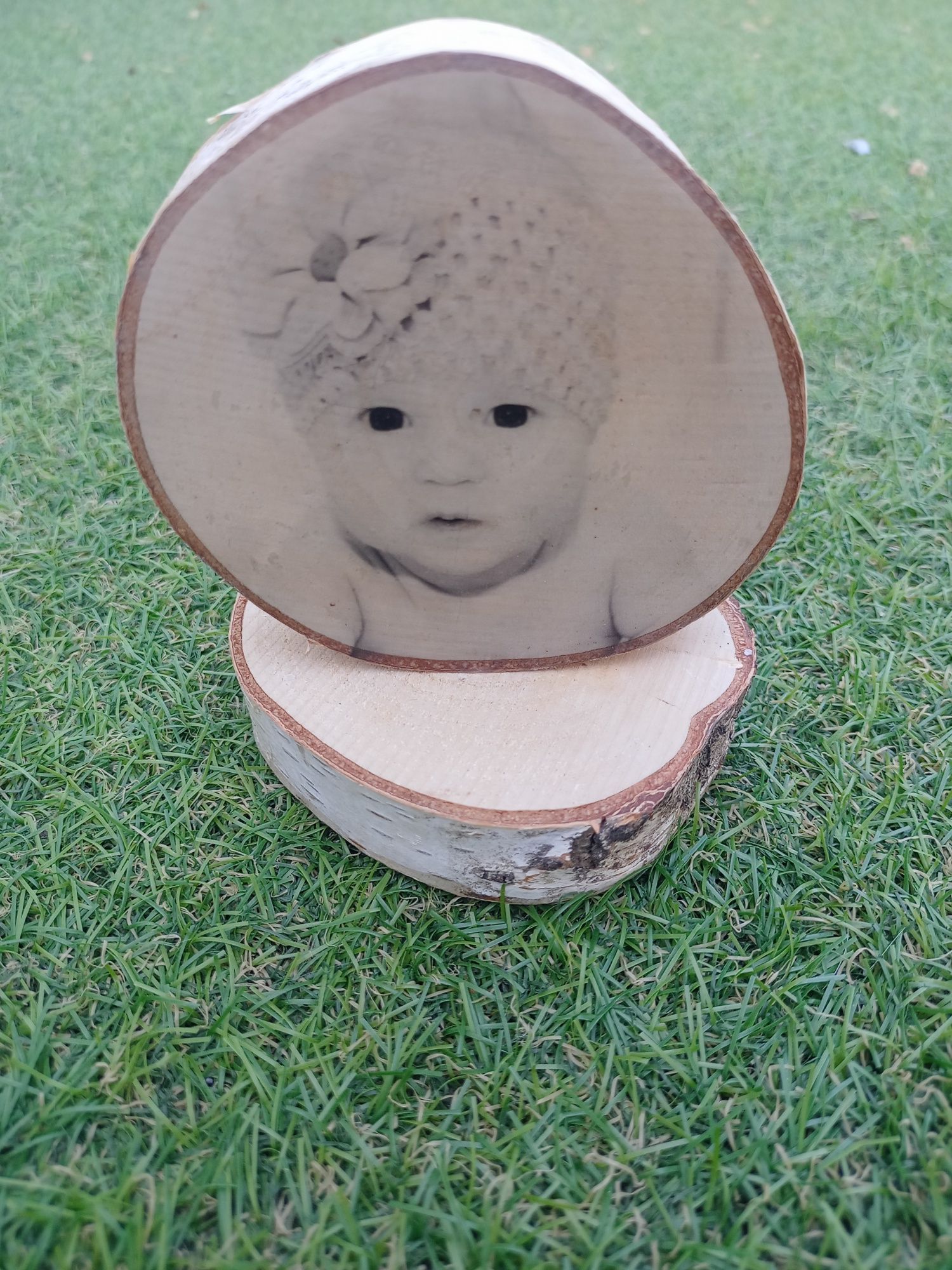Plaster drewna ze zdjęciem personalizowany prezent hand made