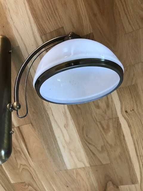 Lampa sufitowa i kinket biała półkula