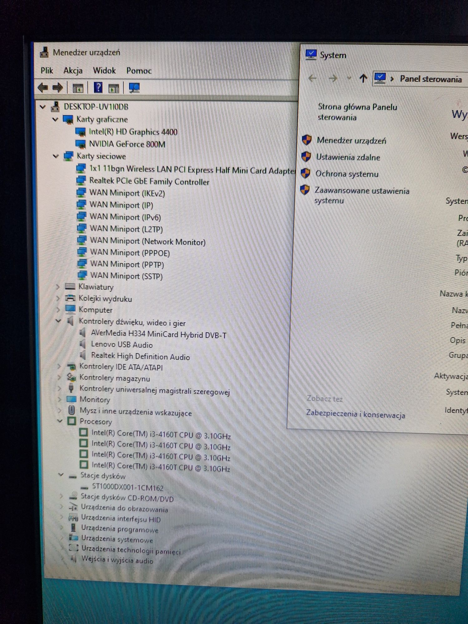 Lenovo 10150 All in One Komputer w monitorze - Intel i3 8GB RAM  Win10