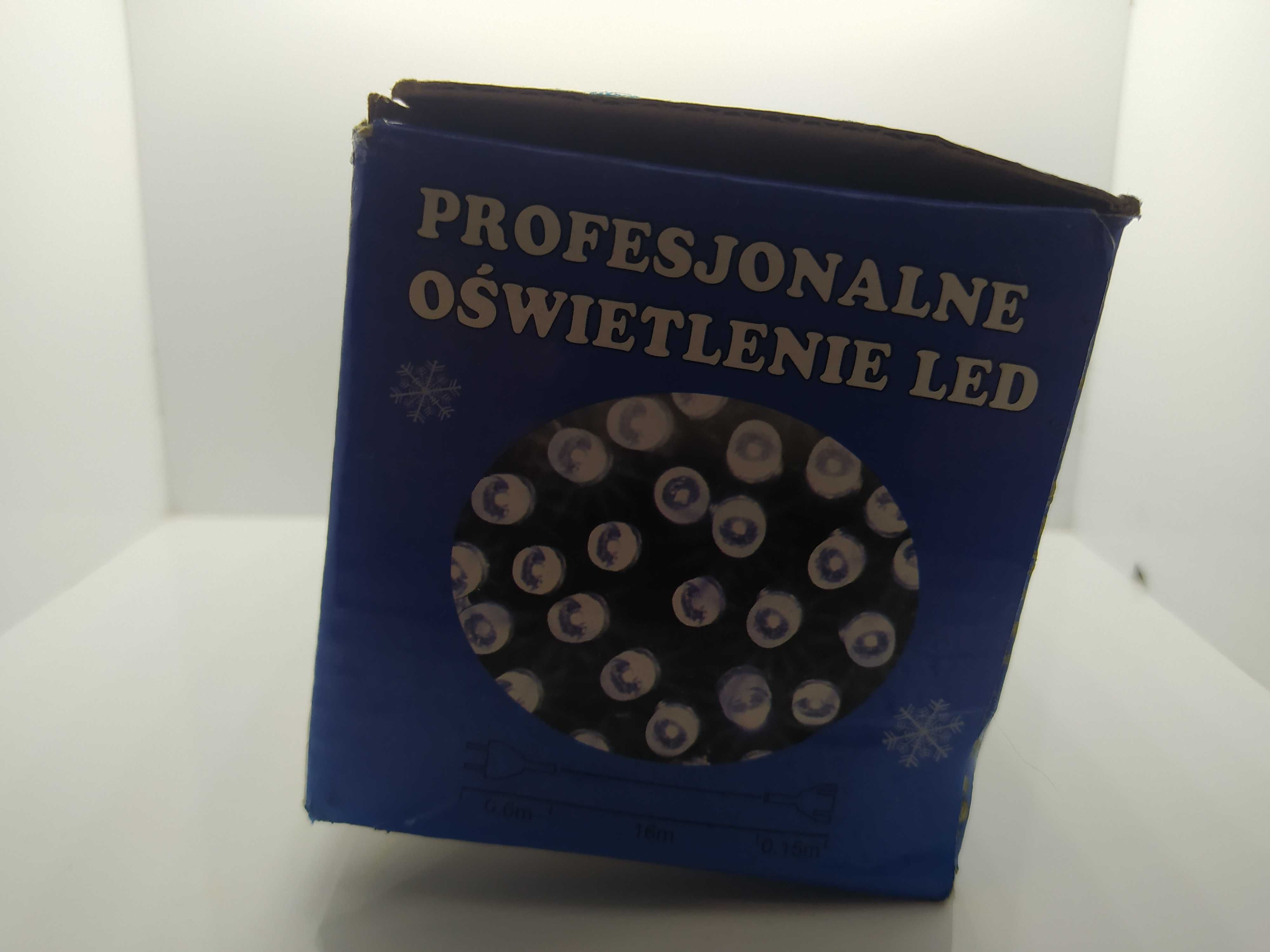 Lampki choinkowe 200 led zimne białe na przeźroczystym kablu nowe zapa