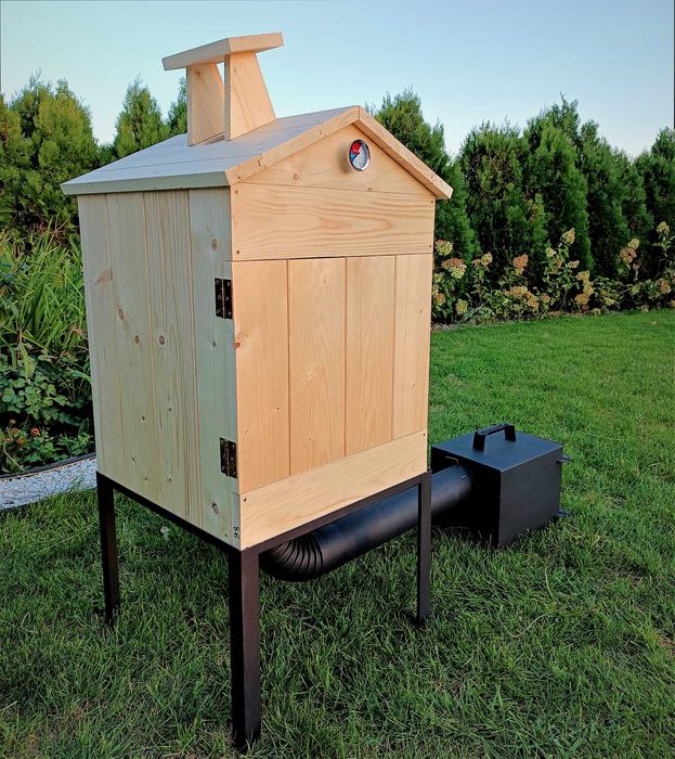 Wędzarnia ogrodowa, domowa, drewniana, wędzarnik, wędzok - zestaw