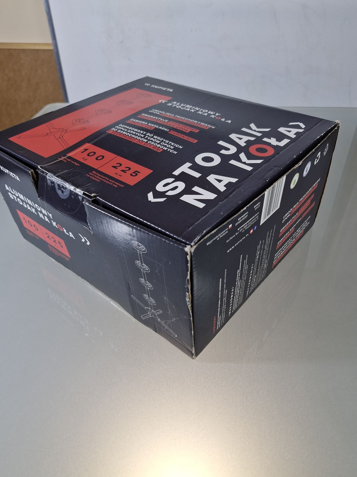 Stojak do Przechowywania Opon Aluminiowy Kufieta Wieszak Regał