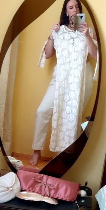 Ажурна сукня, плаття, платье, з довгим рукавом, прозора, міді,весільна