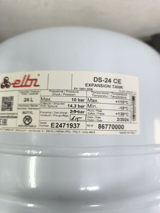 Naczynie przeponowe DS-24 l do instalacji solarnych
