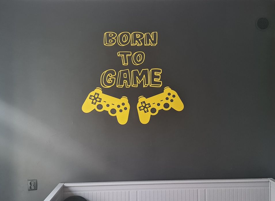 Nowa naklejka ścienna BORN TO GAME PlayStation 100 cm x 92 cm