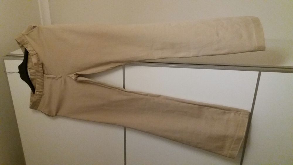 Calças de fato creme