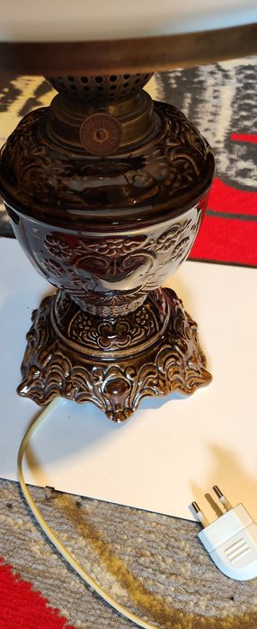 Pamiątki z PRL lampa ceramiczna Wałbrzych