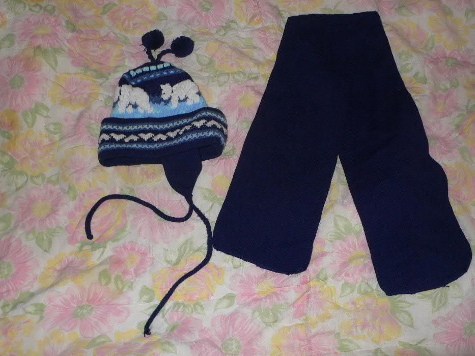 Модная детская теплая шапка и шарфик