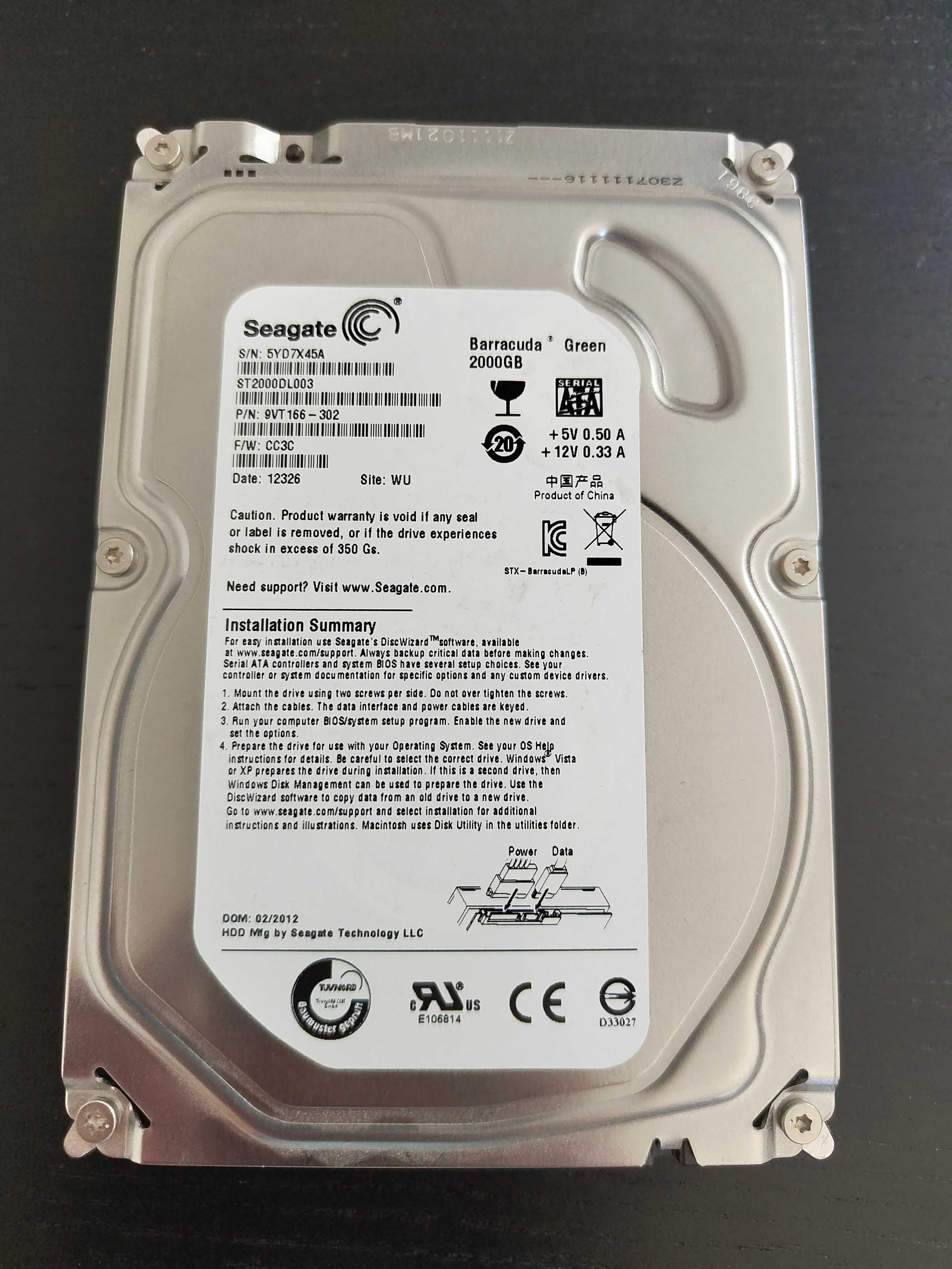 Dysk Seagate Barracuda Green ST2000DL003