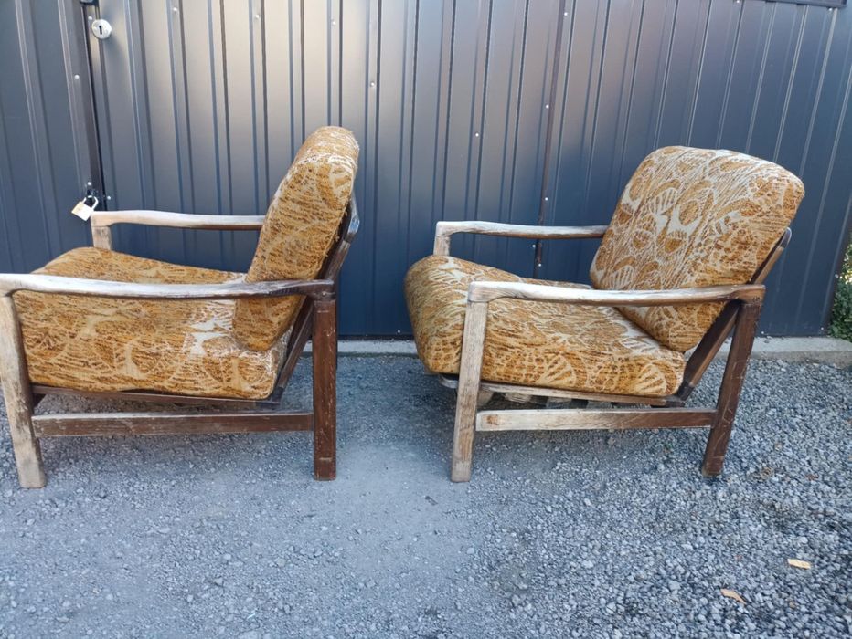 Fotele z PRL śnieżka lisek retro vintage