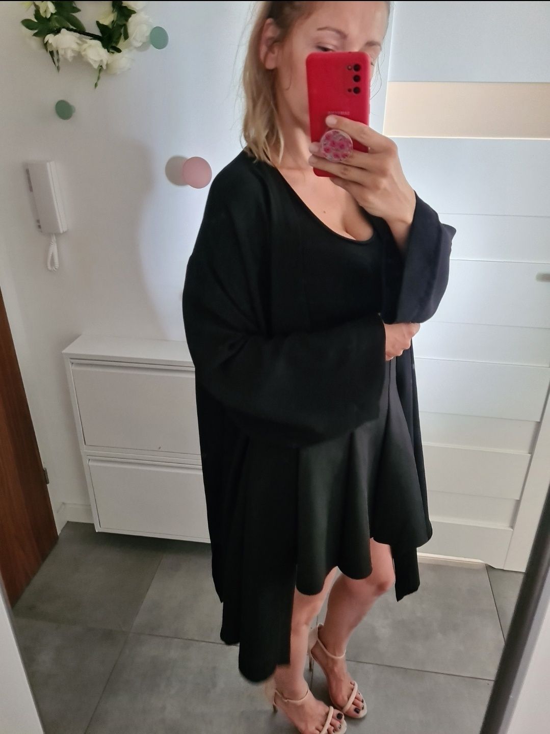 3xL 46 48 czarne kimono narzutka szlafrokowa