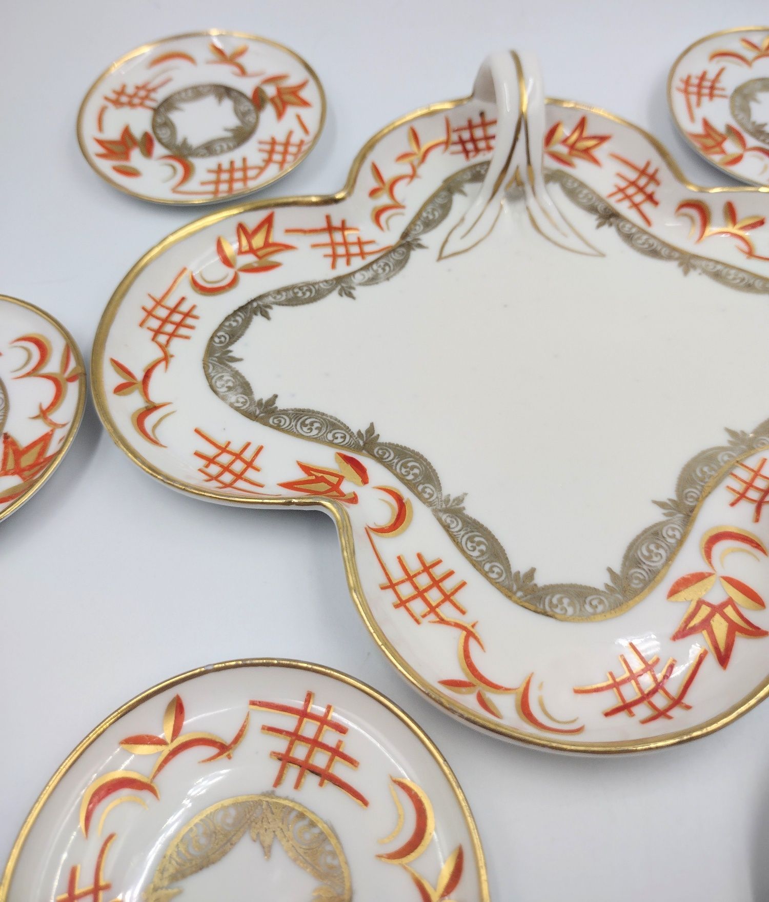 Kabaret konfiturowki Sühl Schlegelmilch Art Deco antyk porcelana zesta